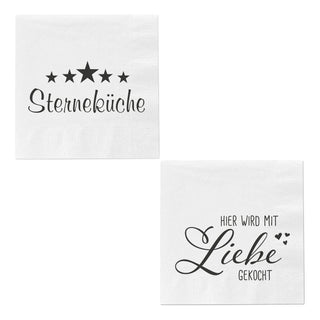 1x / 8x Trend Servietten Küche 2 verschiedene Designs 33 x 33 cm