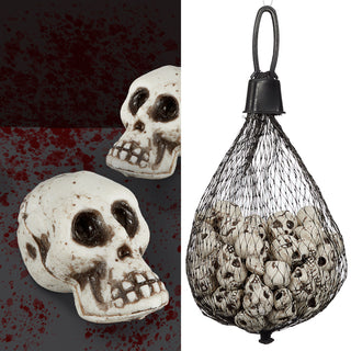 Totenköpfe Streudeko 50tlg Kunststoff 1,4x2,3x1,7cm Totenkopf Halloween Tischdeko Schädel Gruselparty