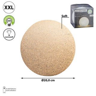 XL LED Kugel Kunststoff Metall Ø:10/20cm weiß Lampe Stimmungslicht Gartendeko Licht Leuchte Kunststoff Crinkledesign batteriebetrieben