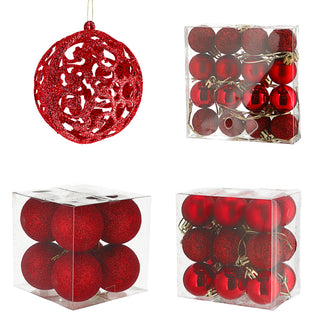 Christbaumkugel XL 100er Set rot/gold/silber matt glänzend Ø3;Ø4;Ø6cm Kunststoff Weihnachtskugel Kugeln