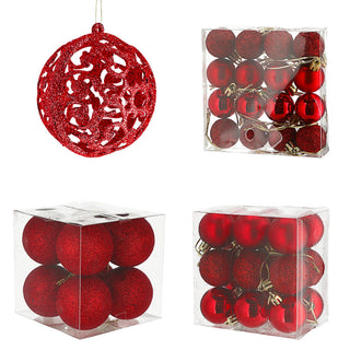 Christbaumkugel XL 100er Set rot/gold/silber matt glänzend Ø3;Ø4;Ø6cm Kunststoff Weihnachtskugel Kugeln