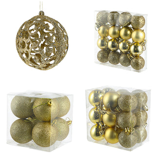 Christbaumkugel XL 100er Set rot/gold/silber matt glänzend Ø3;Ø4;Ø6cm Kunststoff Weihnachtskugel Kugeln