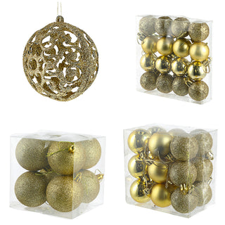 Christbaumkugel XL 100er Set rot/gold/silber matt glänzend Ø3;Ø4;Ø6cm Kunststoff Weihnachtskugel Kugeln