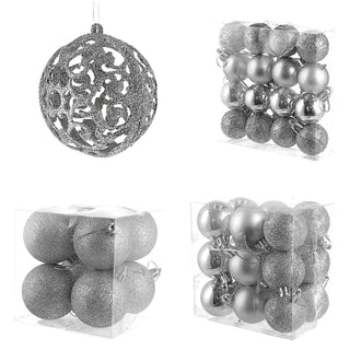 Christbaumkugel XL 100er Set rot/gold/silber matt glänzend Ø3;Ø4;Ø6cm Kunststoff Weihnachtskugel Kugeln