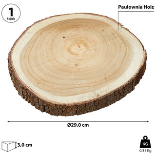 Baumscheibe 29x29x3cm Paulownia Holzscheibe Naturprodukt Scheibe Holz Holzplatte Dekoelement