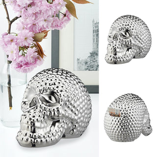 Spardose Totenkopf silber glänzend Sparbüchse Gelddose Dose Sparschwein