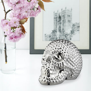 Spardose Totenkopf silber glänzend Sparbüchse Gelddose Dose Sparschwein