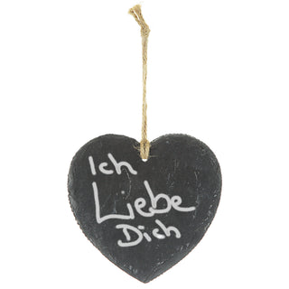 1/3/6/12x Schieferschild Herz zum Beschriften Schiefertafel mit Juteseil zum Aufhängen