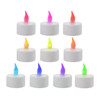 6/10x LED Teelichter Farbwechsel Ø4cm Lichtspiel Partylicht 12 Farben Teelicht flammenlos