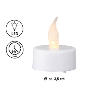 4x LED Teelicht weiß mit Timer warmweiß Kerzen flackernde Teelichter