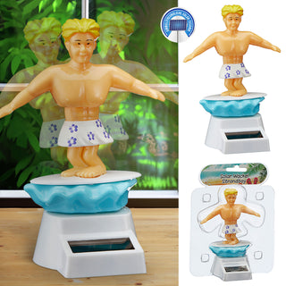 Solar Wackelfigur Strandboy 7x10cm Kunststoff Surferboy Badehose Surfbrett solarbetrieben Spielfigur Wellenreiter