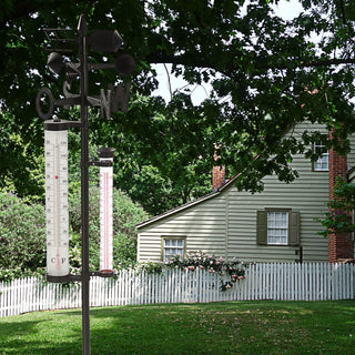 Garten Wetterstation Barometer Regenmesser Thermometer Windgeschwindigkeit 150cm