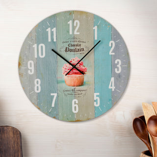 Wanduhr Nostaglie Ø45x4,5cm bunt Retro Küchenuhr Dekouhr Uhr Wohnzimmeruhr batteriebetrieben