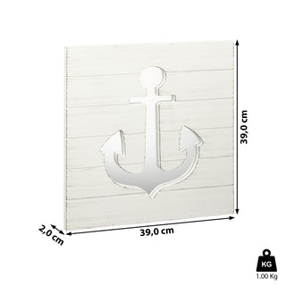 Dekospiegel Anker 39x39cm Spiegel maritim Schiffsanker Schiffszubehör Ankerplatz