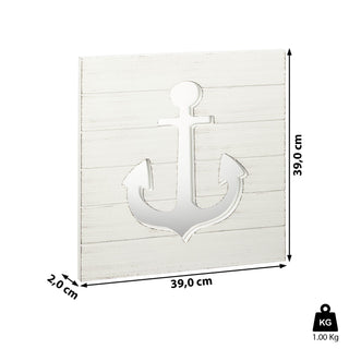 Dekospiegel Anker 39x39cm Spiegel maritim Schiffsanker Schiffszubehör Ankerplatz