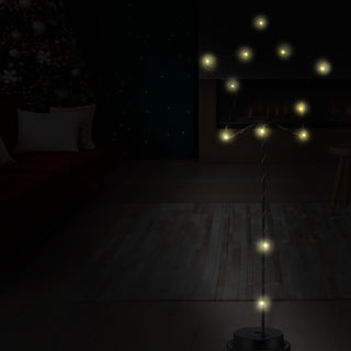 LED Stern auf Fuß H51cm 12LEDs warmweiß batteriebetrieben Leuchtstern Kupferdraht Metallstern Weihnachtsstern