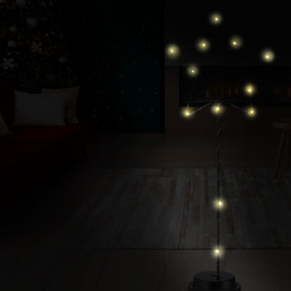 LED Stern auf Fuß H51cm 12LEDs warmweiß batteriebetrieben Leuchtstern Kupferdraht Metallstern Weihnachtsstern