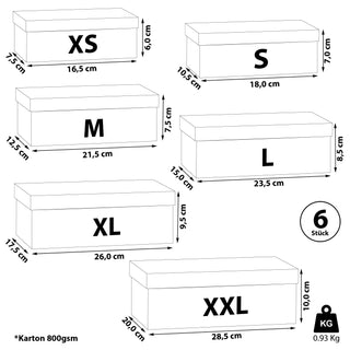 Boxenset 6tlg "Merry Christmas" weiß/schwarz Weihnachtsgeschenke Geschenkboxen Tannenbaum Rentier Schachteln Boxen Verpackung