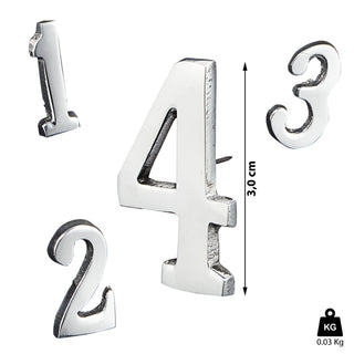 Kerzenstecker Advent 4tlg. Zahlen silber 3 cm Aluminium Zahlenstecker Adventskerzen Adventsdeko