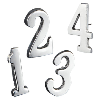 Kerzenstecker Advent 4tlg. Zahlen silber 3 cm Aluminium Zahlenstecker Adventskerzen Adventsdeko