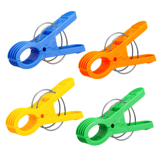 Handtuchclip 4er Set bunt Clips 12cm Klammern Handtuchklammern Wäscheklammern Befestigung