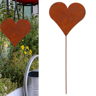 1/3/6/12/36x Gartenstecker Herz im Rost Design 80 cm