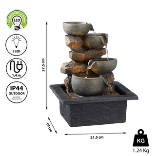 LED Zimmerbrunnen Wasserspiel Indoor Brunnen mit Pumpe Designauswahl