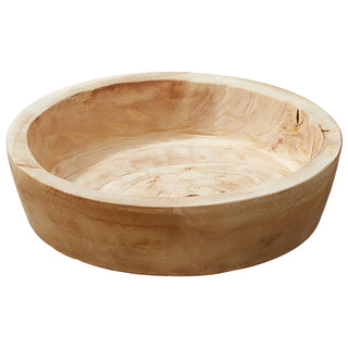 Holzschale rund 34x9cm Paulownia Holz Dekoschale Naturprodukt rustikal Dekoobjekt Holzdekoration Schale