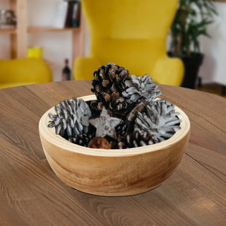 Dekoschüssel Holz rund ca. Ø18 cm Dekoteller Holzschüssel Schale Tischdekoration