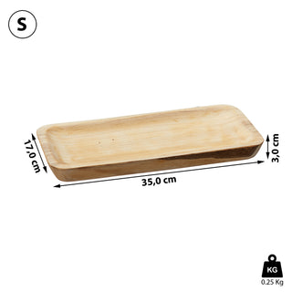 Dekoschale Holz flach rechteckig Größe S/M/L Tablett Holzplatte Tischdekoration