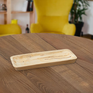 Dekoschale Holz flach rechteckig Größe S/M/L Tablett Holzplatte Tischdekoration