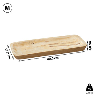 Dekoschale Holz flach rechteckig Größe S/M/L Tablett Holzplatte Tischdekoration
