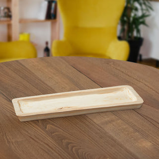 Dekoschale Holz flach rechteckig Größe S/M/L Tablett Holzplatte Tischdekoration