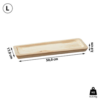 Dekoschale Holz flach rechteckig Größe S/M/L Tablett Holzplatte Tischdekoration