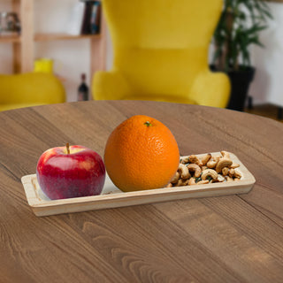 Dekoschale Holz flach rechteckig Größe S/M/L Tablett Holzplatte Tischdekoration