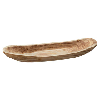 Dekoschale Holz in Bootform B60cm Klein / Groß Schale Holzgefäß Tischdekoration