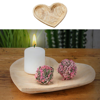 Dekoschale Herz 25x25x4cm Paulownia Naturprodukt Holzherz Herzschale Holzschale Dekoelement