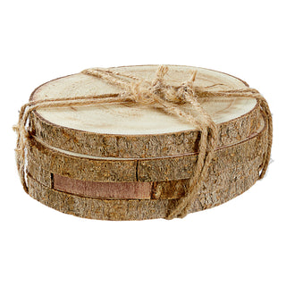 4x Glasuntersetzer Baumscheibe Holzscheibe Ø12cm Untersetzer Bierdeckel Tisch