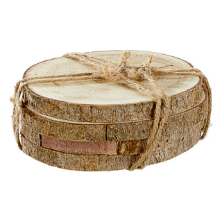 4x Glasuntersetzer Baumscheibe Holzscheibe Ø12cm Untersetzer Bierdeckel Tisch