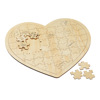 Holz Wunschherz Puzzle 47 x 44 cm Hochzeit Gästebuch Feier Andenken