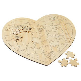 Holz Wunschherz Puzzle 49 Puzzleteile Hochzeit Gästebuch Feier Andenken