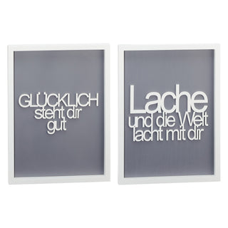 2er Set 3D Bilder "Glück", 30x40cm, Glücklich, Positiv, Deko, Geschenk, Wandbild