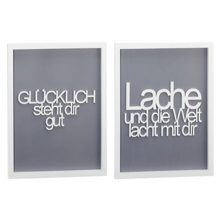 2er Set 3D Bilder "Glück", 30x40cm, Glücklich, Positiv, Deko, Geschenk, Wandbild