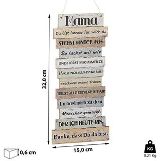 Wandbild "Mama" Plankenoptik Sprüche Holzoptik Wanddeko