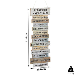 Wandbild "Attitude" Plankenoptik Lebenseinstellungen Holzoptik Wanddeko