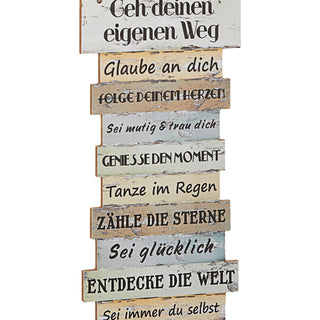 Wandbild "Attitude" Plankenoptik Lebenseinstellungen Holzoptik Wanddeko
