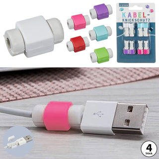 Kabel Knickschutz 4er Set bunt Kabelschutz Zugentlastung Biegeschutz Handy
