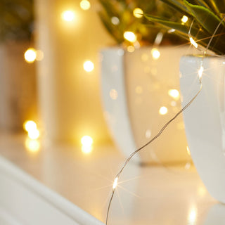 20 LED Lichterkette warmweiß Knopfzelle 220 cm Weihnachtsbeleuchtung Leuchtdraht