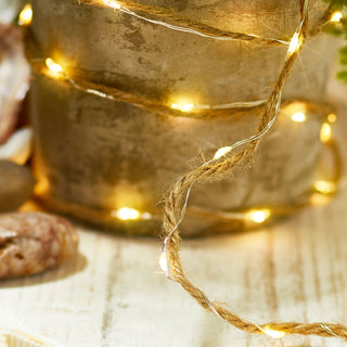 3x 20/40 LED Lichterkette Mikrodraht Juteschnur Knopfzelle Weihnachtsbeleuchtung