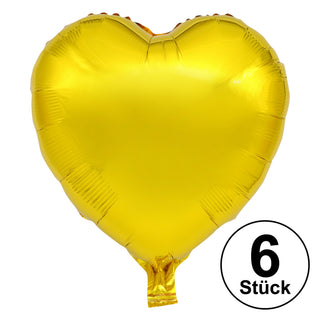 6/24/48x Herz Folienballons Gold / Silber oder exkl. 1x XL Helium Ballongas